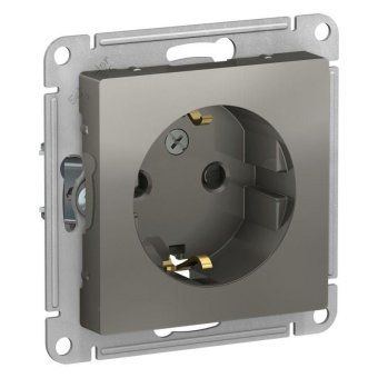 розетка 1-м сп atlasdesign 16а ip20 с заземл. защ. шторки механизм сталь se atn000945 от магазина Штепсель и батарейка.
