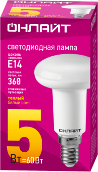 лампа светодиодная 71 651 oll-r50-5-230-2.7k-e14 5вт 2700к тепл. бел. e14 360лм 220-240в онлайт 71651 от магазина Штепсель и батарейка. - фото_2