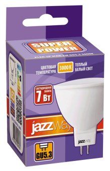 лампа светодиодная pled-sp 7вт jcdr mr16 3000к тепл. бел. gu5.3 520лм 230в jazzway 1033499 от магазина Штепсель и батарейка. - фото_2