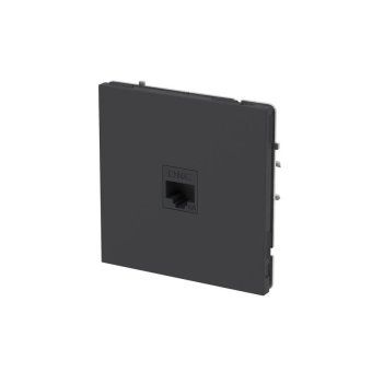 розетка компьютерная 1-м kant rj45 кат.6a без шторки черн. уголь dkc 7012673 от магазина Штепсель и батарейка.