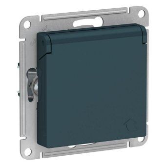 розетка 1-м сп atlasdesign 16а ip20 с заземл. защ. шторки с крышкой механизм изумруд se atn000846 от магазина Штепсель и батарейка.