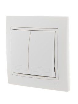 выключатель 2-кл. сп mira 10а ip20 с бел.вставкой бел. lezard 701-0202-101 от магазина Штепсель и батарейка. - фото_3