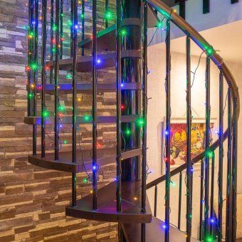 гирлянда светодиодная "твинкл лайт" 20м 160led мультиколор 10вт 220-240в ip20 с контроллером 8 режимов провод пвх темн. зел. neon-night 303-119 от магазина Штепсель и батарейка. - фото_5