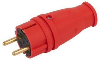 вилка vx10-r-ip44 16а ip44 прямая с заземл. каучук красн. эра б0055415 от магазина Штепсель и батарейка.