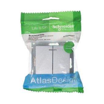 выключатель 2-кл. сп atlasdesign 10а ip20 (сх. 5а) 10ax с подсветкой механизм алюм. se atn000353 от магазина Штепсель и батарейка. - фото_3