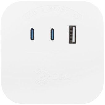 разветвитель 4-м sp-4-3usbac-w + 3 usb a+c со шторками 10а бел. эра б0069083 от магазина Штепсель и батарейка. - фото_2