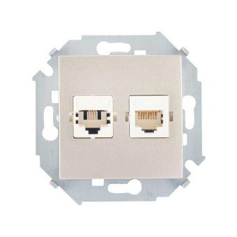 розетка компьютерная 2-м simon 15 rj45 кат.5e systimax механизм шампань simon 1591593-034 от магазина Штепсель и батарейка.