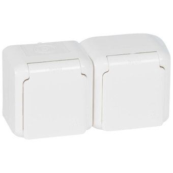 розетка 2-м оп quteo 16а ip44 250в 2х2p+e с заземл. защ. шторки с крышкой бел. leg 782323 от магазина Штепсель и батарейка. - фото_6