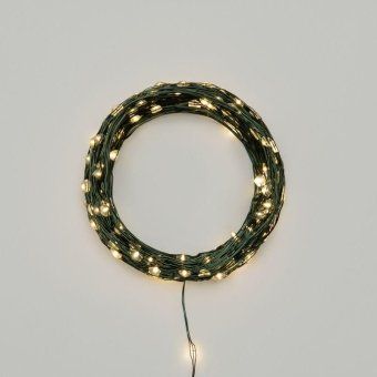 гирлянда светодиодная "роса" 20м 200led тепл. бел. ip20 с контроллером провод зел. neon-night 303-266 от магазина Штепсель и батарейка.