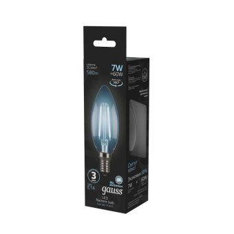 лампа светодиодная филаментная black filament 7вт свеча 4100к нейтр. бел. e14 580лм gauss 103801207 от магазина Штепсель и батарейка. - фото_6
