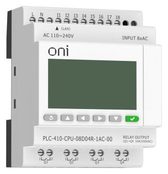 модуль цпу плк 410 8 di 4 ro 220в ac с ethernet портом с экраном oni plc-410-cpu-08d04r-1ac-00 от магазина Штепсель и батарейка. - фото_4