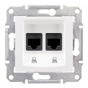 розетка компьютерная 2-м сп sedna rj45 кат.5e utp неэкранир. механизм бел. sche sdn4400121 от магазина Штепсель и батарейка.