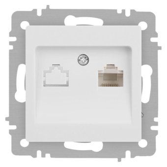 розетка accent 6-303-01м информационная rj45 ip20 су бел. матов. intro б0063625 от магазина Штепсель и батарейка.