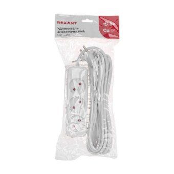 удлинитель 3х5м без заземл. standard 2х1кв.мм бел. rexant 13-4008 от магазина Штепсель и батарейка. - фото_5
