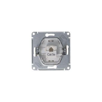 розетка компьютерная 1-м glossa rj45 кат.5e механизм платина se gsl001281k от магазина Штепсель и батарейка. - фото_4