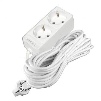 удлинитель 2х10м с заземл. 16а ip20 3.5квт пвс 3х1 бел. domtok 2385 от магазина Штепсель и батарейка. - фото_3