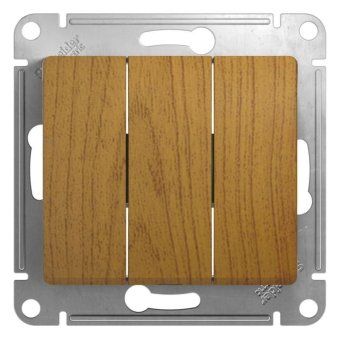 выключатель 3-кл. сп glossa 10а ip20 (сх. 1+1+1) 10ax механизм дерево дуб se gsl000531 от магазина Штепсель и батарейка.