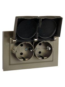 розетка 2-м сп brite рсбш12-3-44-брш 16а в сборе ip44 с крышкой шампань iek br-r26-16-44-k37-f от магазина Штепсель и батарейка. - фото_6