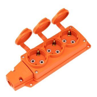 колодка удлинителя 3-м с заземл. 16а ip54 влагозащ. с защ. крышкой compact каучук оранж. rexant 111-227 от магазина Штепсель и батарейка.