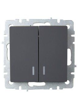 выключатель 2-кл. сп brite вс10-2-1-брг 10а с индик. механизм графит iek br-v20-1-10-k53 от магазина Штепсель и батарейка. - фото_2