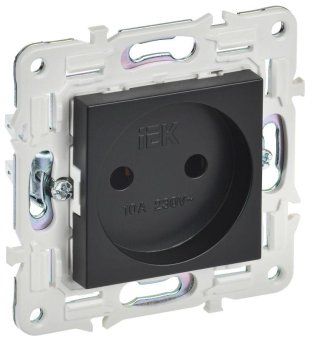 розетка skandy 10а без заземл. без защ. шторок sk-r02bl черн. iek sk-r10-10-k02 от магазина Штепсель и батарейка.