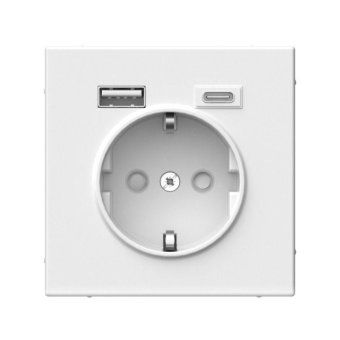 розетка artgallery 16а с 2-мя заряд. устройствами usb a+c 5в/2.4а/3а 2х5в/1.5а механизм бел. se gal000132 от магазина Штепсель и батарейка.