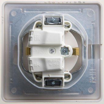 розетка 1-м сп glossa 16а ip44 с заземл. защ. шторки с крышкой в сборе перламутр. se gsl000648 от магазина Штепсель и батарейка. - фото_2