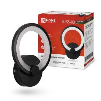светильник светодиодный elegant blissar-b 15вт 3000-6500к 1050лм 230в step color черн. in home 4690612043142 от магазина Штепсель и батарейка.