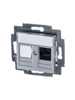 розетка компьютерная levit rj45 кат.5e с заглушкой серебр. abb 2chh295117a6070 от магазина Штепсель и батарейка.