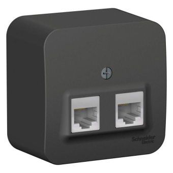 розетка компьютерная 2-м оп blanca rj45 кат.5e с изолир. пластиной антрацит se blnia045456 от магазина Штепсель и батарейка.