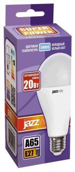 лампа светодиодная pled-sp 20вт a65 5000к холод. бел. e27 230в/50гц jazzway 5009462a от магазина Штепсель и батарейка.