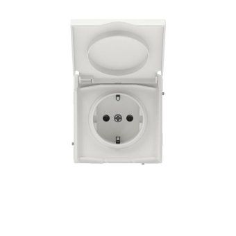 розетка силовая kant ip44 2p+e защ. шторки с крышкой бел. песок dkc 7010013 от магазина Штепсель и батарейка.