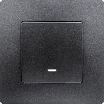 выключатель 1-кл. сп etika 10а ip20 250в 10ax с подсветкой/индикацией авт. зажимы механизм антрацит leg 672603 от магазина Штепсель и батарейка. - фото_5