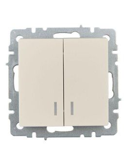 выключатель 2-кл. сп brite вс10-2-1-бркр 10а с индик. механизм беж. iek br-v20-1-10-k10 от магазина Штепсель и батарейка. - фото_2