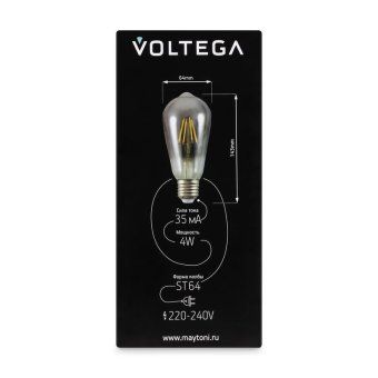 лампа светодиодная loft led st64 4вт 3000к e27 voltega 8512 от магазина Штепсель и батарейка. - фото_3
