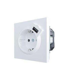 розетка 1-мест. с/з+usb разъем zima ip20 бел. lezard 704-0288-181 от магазина Штепсель и батарейка. - фото_4