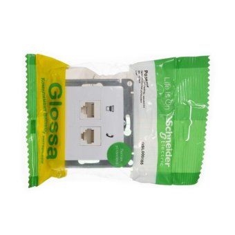 розетка компьютерная + телефонная 2-м сп glossa rj45 + rj11 кат.5e механизм бел. se gsl000185 от магазина Штепсель и батарейка. - фото_4