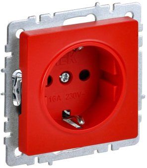 розетка brite рс14-1-0-брк 16а с заземл. защ. шторки механизм красн. iek br-r14-16-k04 от магазина Штепсель и батарейка. - фото_7