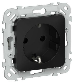 розетка сп flite рс11-1-флч 16а с заземл. без защ. шторок безвинтовое крепление механизм черн. iek fi-r11-16-1-k02 от магазина Штепсель и батарейка.