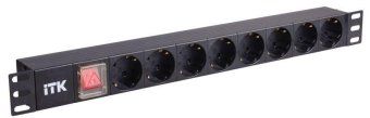 блок розеток 8-м pdu 1u вх. c14 немецк. стандарт с led-выкл. без шнура алюм. профиль itk ph12-8d3 от магазина Штепсель и батарейка.