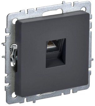 розетка компьютерная сп rj45 кат.5e brite рк10-брг механизм графит iek br-k10-1-k53 от магазина Штепсель и батарейка.