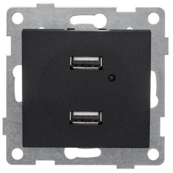 розетка usb 2-м сп bravo механизм графит gusi с10usb2-010 от магазина Штепсель и батарейка.
