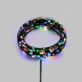 гирлянда светодиодная роса с контроллером 30м 300 led мультиколор ip20 230в зел. провод neon-night 303-279 от магазина Штепсель и батарейка. - фото_3