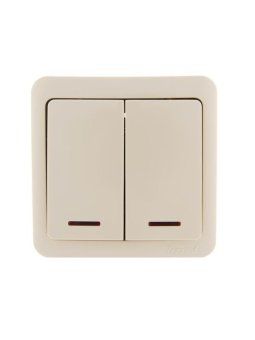 выключатель 2-кл. 1п оп viola 10а ip20 с подсветкой крем. lezard 751-0300-112 от магазина Штепсель и батарейка.
