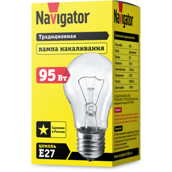 лампа накаливания 71 499 ni-a-95-230-e27-cl 95вт e27 230в navigator 71499 от магазина Штепсель и батарейка. - фото_2