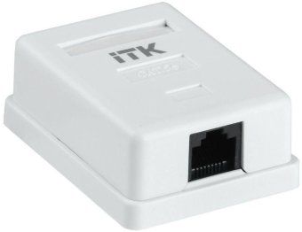 розетка компьютерная 1-м оп rj45 кат.5e utp бел. itk cs2-1c5eu-12 от магазина Штепсель и батарейка.