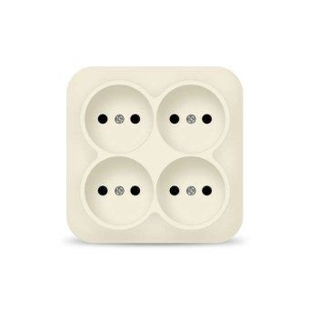 розетка 4-м оп 10а ip20 квадрат. без заземл. сл. кость ionich 1453 от магазина Штепсель и батарейка.