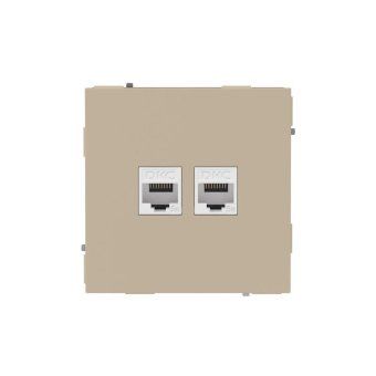 розетка компьютерная 2-м kant rj45 кат.5e без шторки ванильн. марципан dkc 7015664 от магазина Штепсель и батарейка.