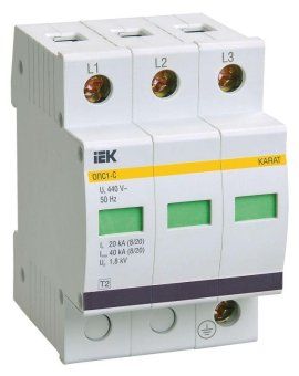 ограничитель перенапряжения опс1-c 3p iek mop20-3-c от магазина Штепсель и батарейка.