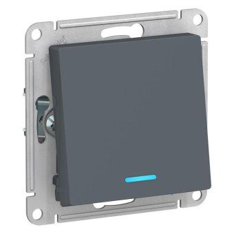 переключатель проходной 1-кл. сп atlasdesign 10а ip20 (сх. 6а) 10ax с подсветкой механизм грифель se atn000763 от магазина Штепсель и батарейка.